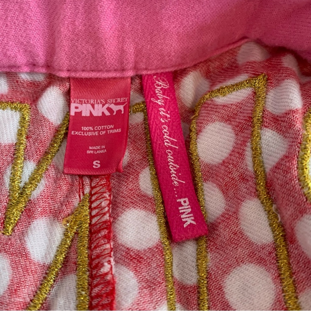 PINK Victoria’s Secret Flannel Polka Dot Pajama Pants - Picture 8 of 8